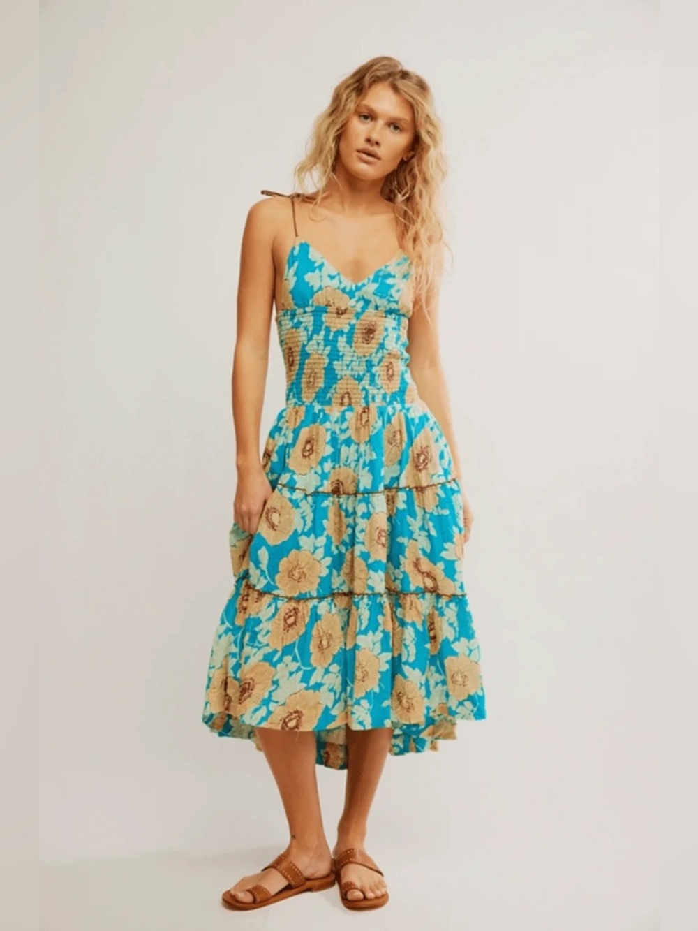 𝓯𝓹 Free People ~ Adriel Floral Midi Dress - Picture 6 of 16